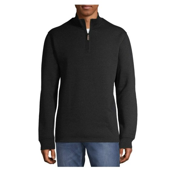 George Black Men's Quarter Zip Layering Fleece Long Sleeve Casual Size Medium - Picture 2 of 6